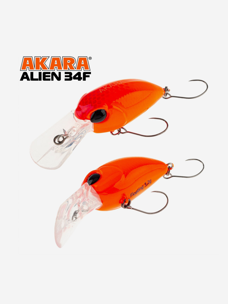 Воблер Akara Alien 34F кренк плавающий на форель 3,2гр A163