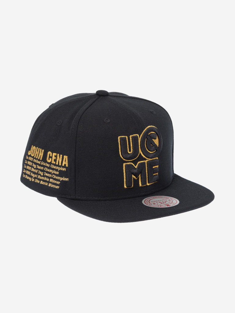 Бейсболка с прямым козырьком MITCHELL NESS HS13192-TTTBLCK John Cena Gold WWE (черный)
