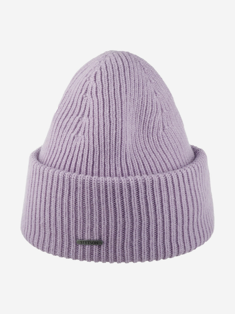 Шапка с отворотом STETSON 8599382 BEANIE WOOL (фиолетовый)