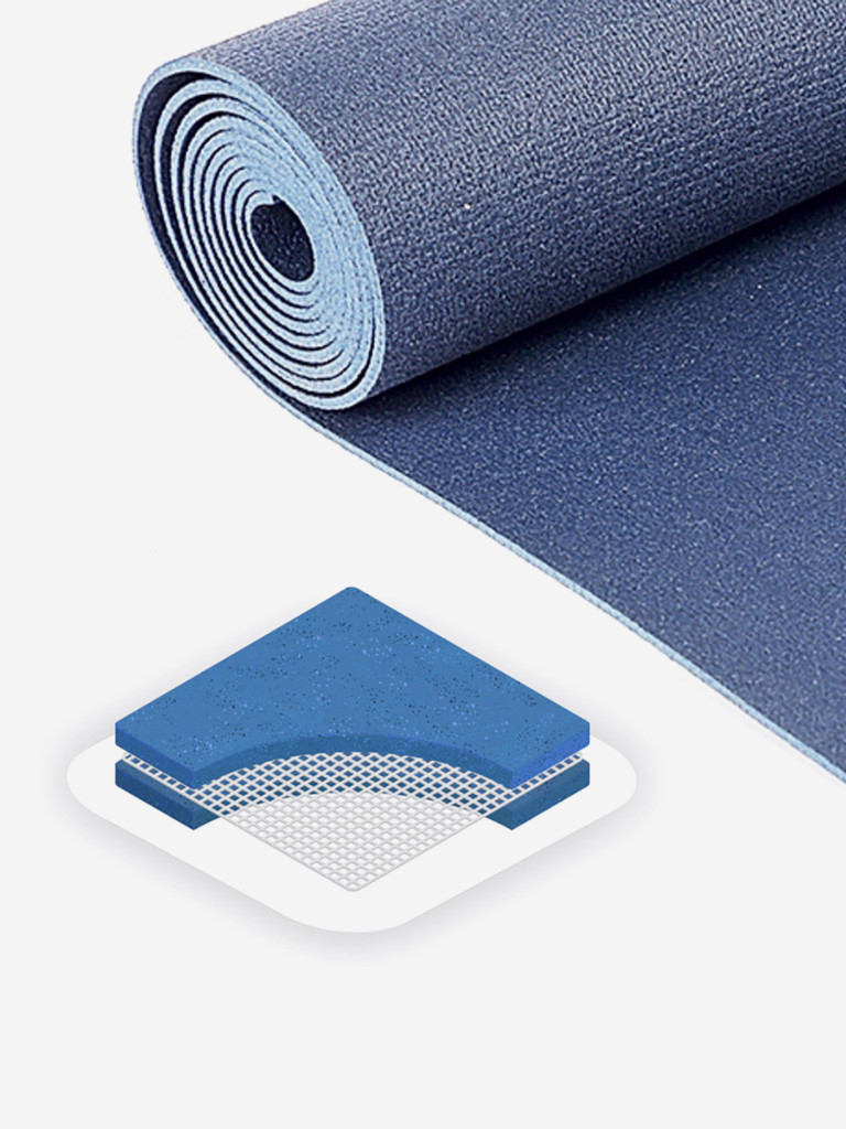 Коврик для фитнеса и йоги Rishikesh Bodhi синий 175х60х0,45