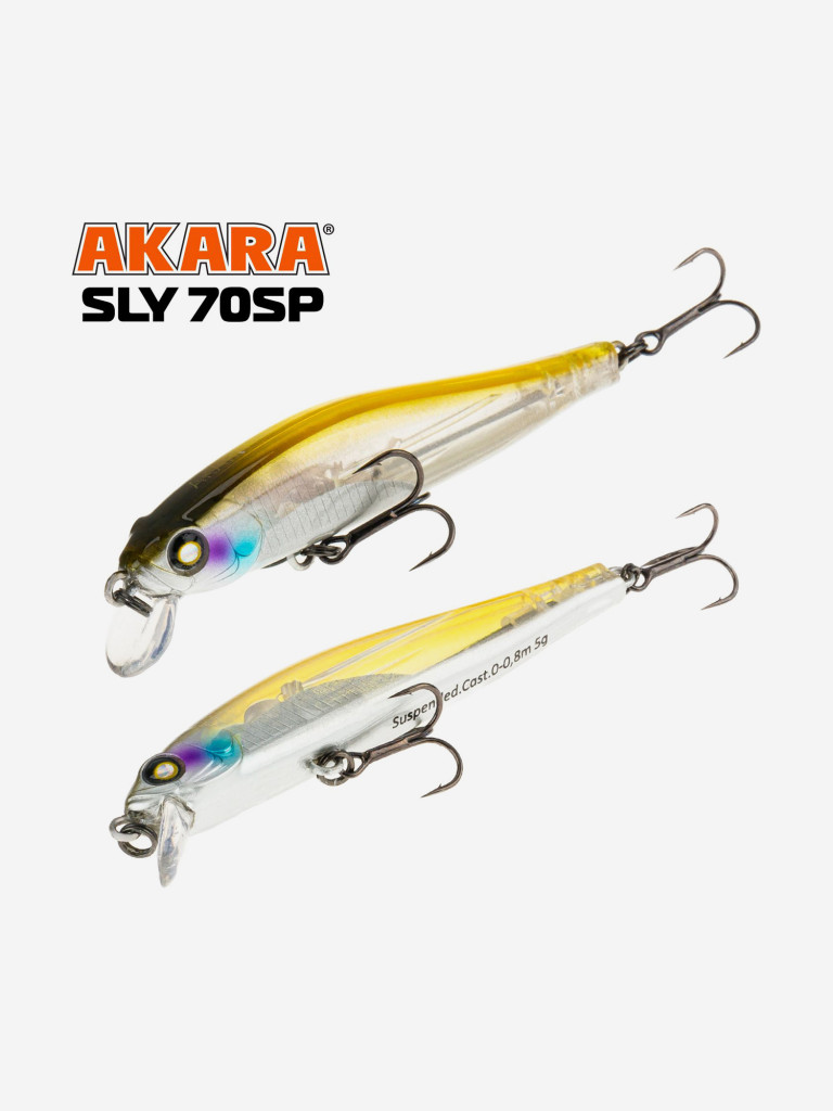 Воблер Akara Sly 70SP минноу суспендер на щуку, судака, окуня 5гр A235