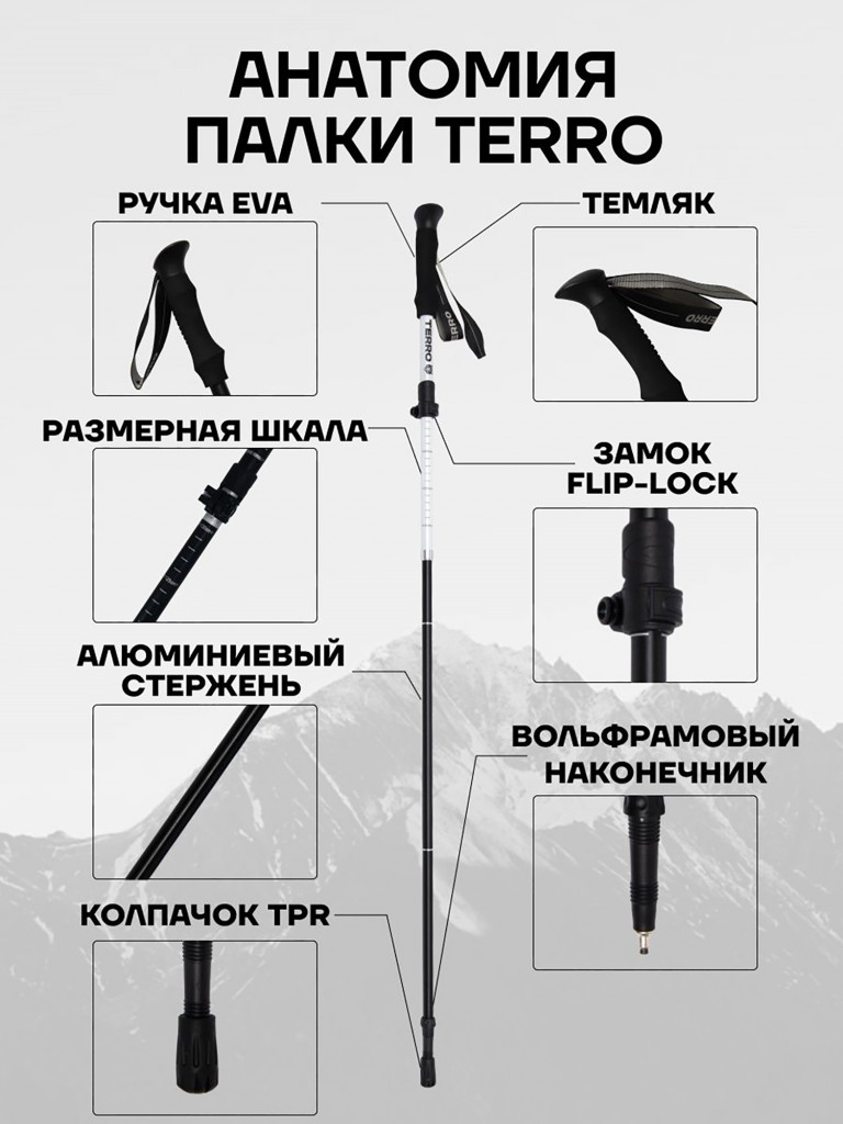 Палки для скандинавской ходьбы - алюминиевые складные