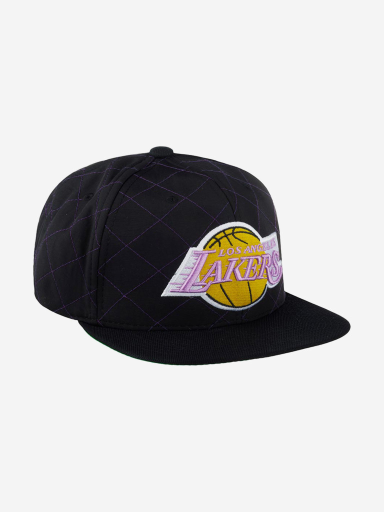 Бейсболка с прямым козырьком MITCHELL NESS HHSS1212-LALYYPPPBLCK Los Angeles Lakers NBA (черный)