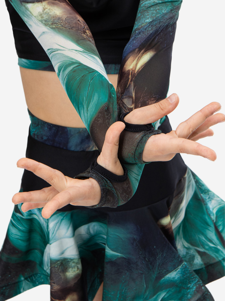 Топ спортивный детский с длинным рукавом ШарЛиС для девочек Sunrise green