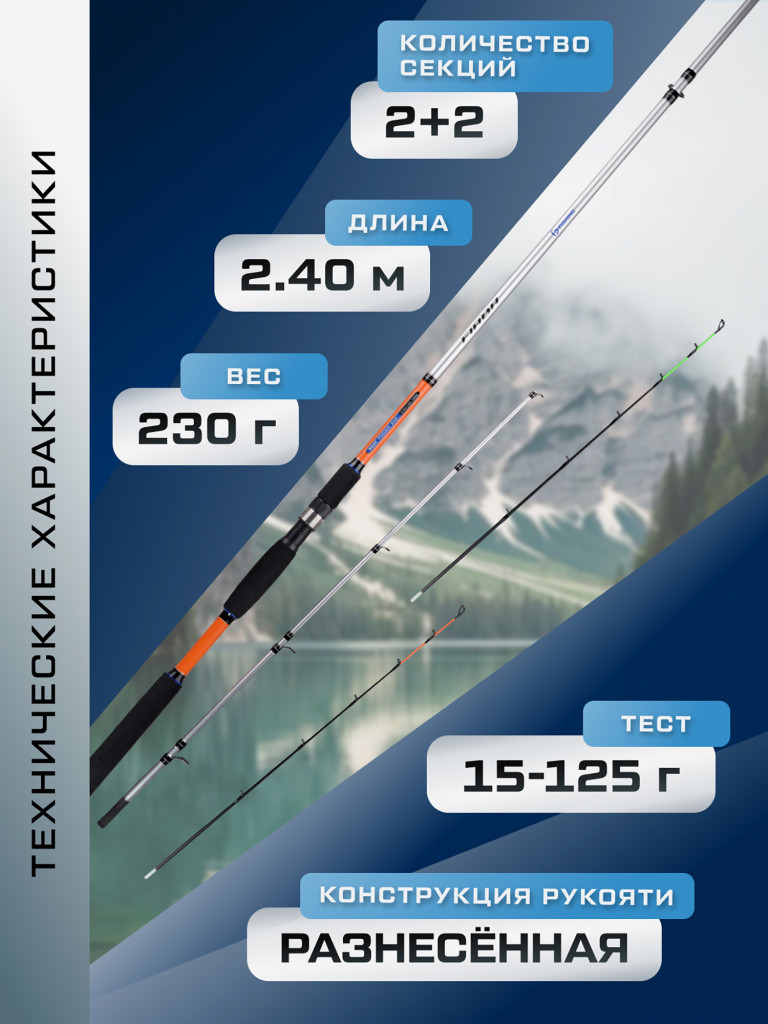F-FISHING Удилище фидерное лодочное Fiaba Boat Feeder 2,4м тест 15-125г