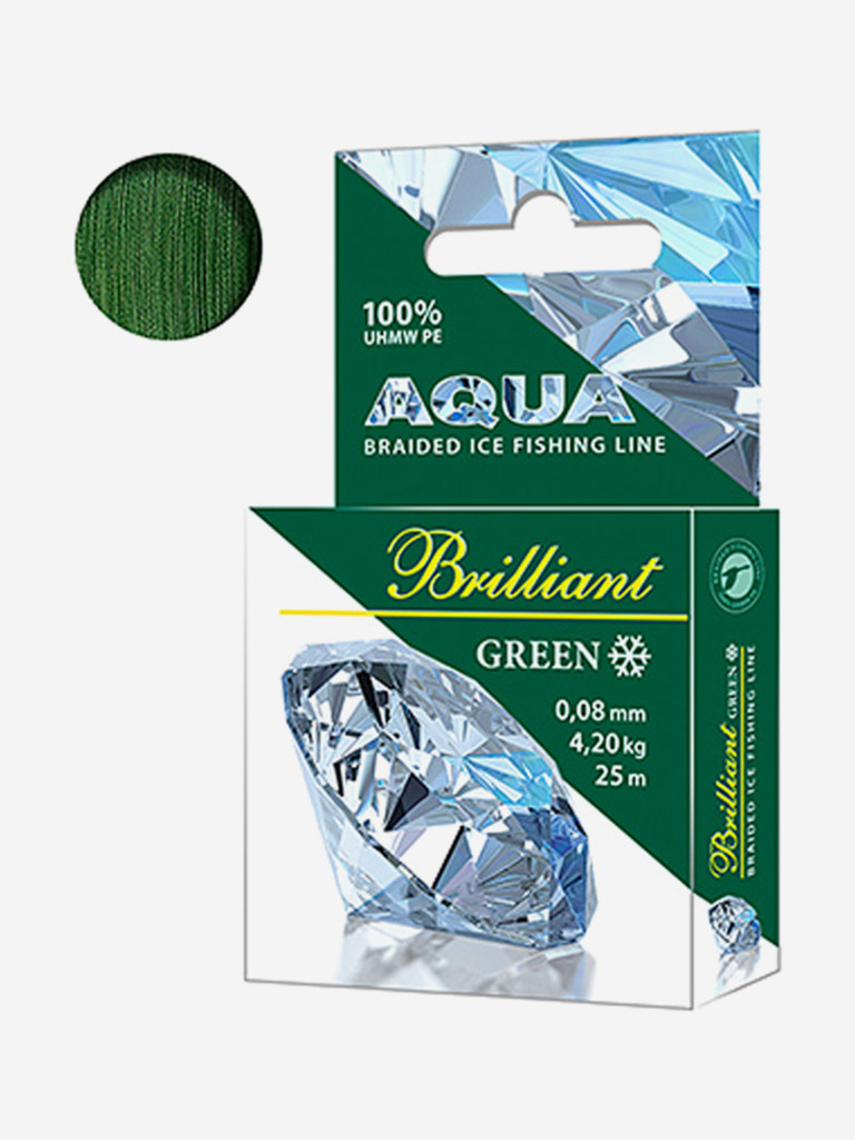 Плетеный шнур для рыбалки AQUA Green Brilliant 0,08mm 25m