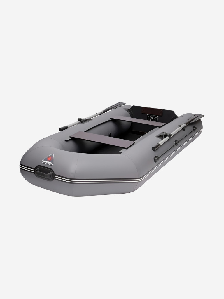 Лодка ПВХ надувная под мотор Yukona 280 TL двухместная для рыбалки, серая
