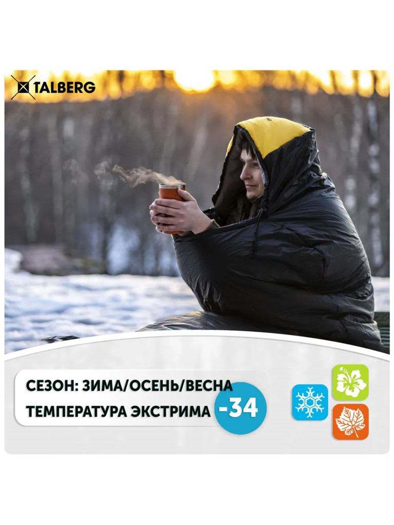 Спальный мешок KingCamp GRUNTEN -34C, левый
