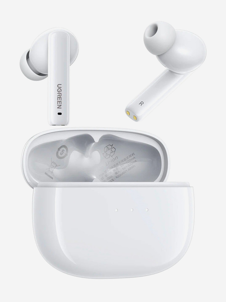 Беспроводные наушники Xiaomi UGREEN WS106 HiTune T3 Active Noise-Cancelling Wireless Earbuds с функцией активного шумоподавления белый EU VERSION