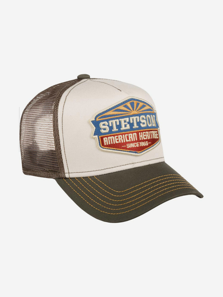 Бейсболка с сеточкой STETSON 7751194 TRUCKER CAP SUN (оливковый)