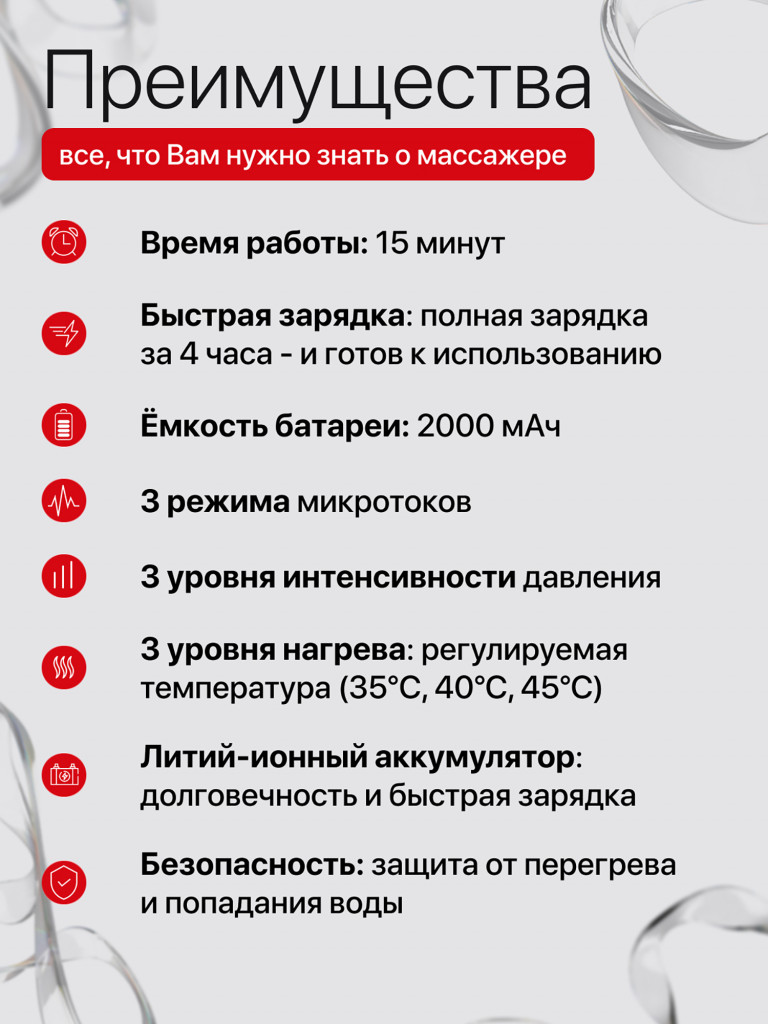 Массажер для рук и тела HavenHome, с подогревом 3 уровней, 4 массажных ролика, импульсный, с миостиуляцией 10 уровней