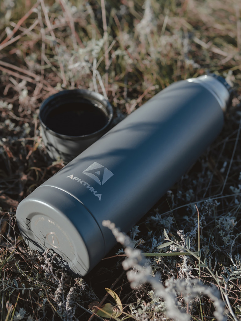 Термос вакуумный Арктика 1 л, графит