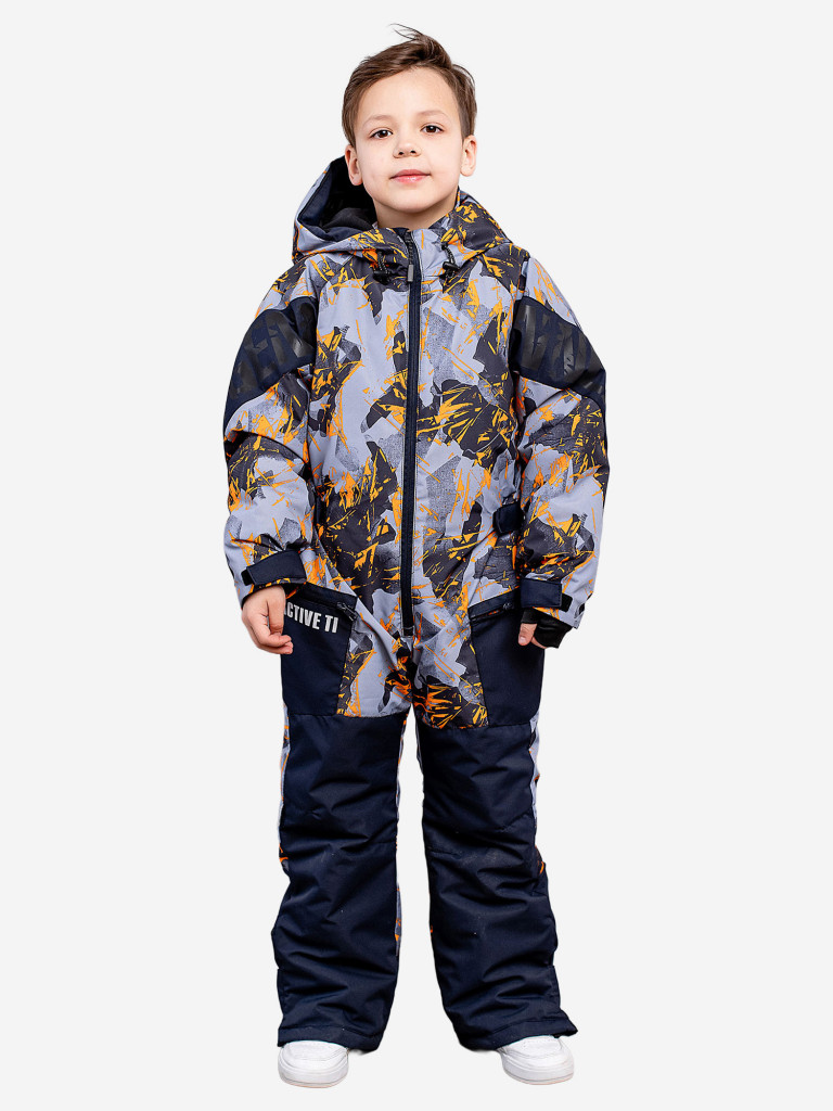 Комбинезон утепленный для мальчика batik Идар сине-оранжевый