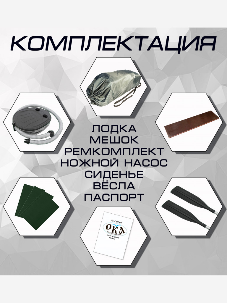 Надувная лодка пвх Ока 1.5м Реечный настил (220 см) гребная, цвет зеленый, одноместная