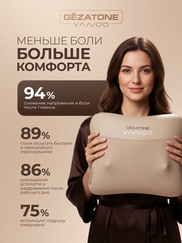Массажер-подушка Gezatone AMG406 CoffeeCream