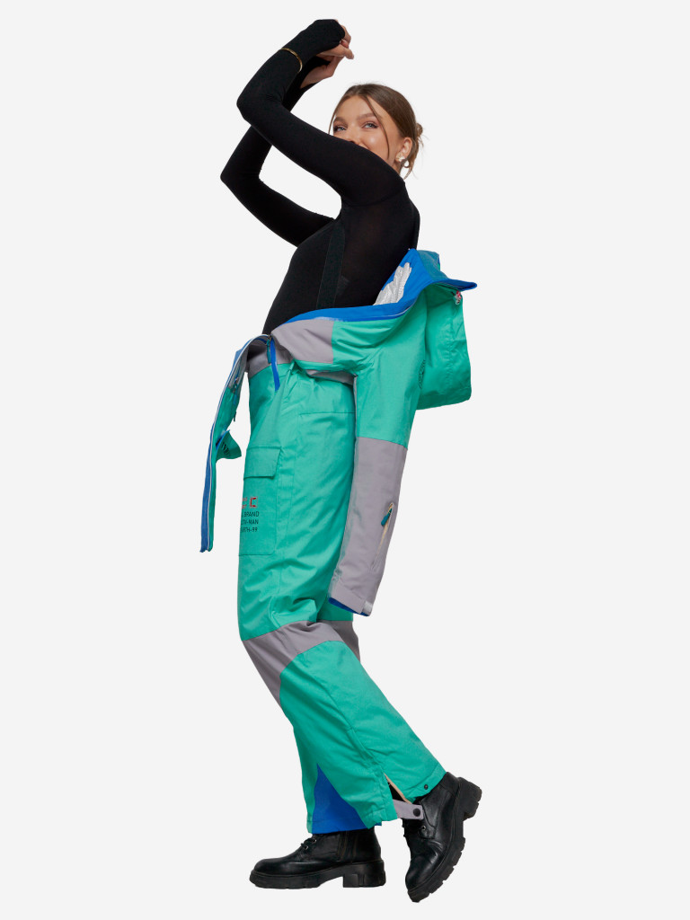 Горнолыжный комбинезон женский зимний бирюзового цвета 2320