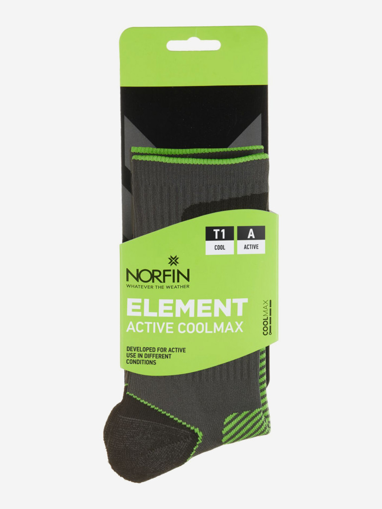 Термоноски Norfin T1A ELEMENT ACTIVE COOLMAX CREW для рыбалки и охоты