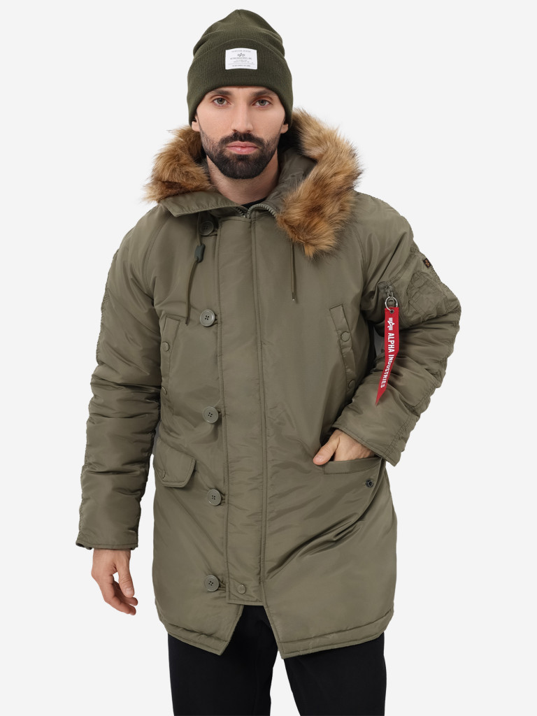 Парка зимняя мужская N-3B Logo Oxford Alpha Industries