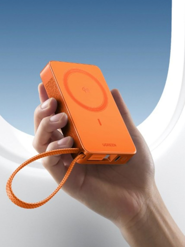 Внешний аккумулятор UGREEN PB773 (95083B) "MagFlow" 30W W-less 10000mAh Qi2.2 Power Bank&Built-in Cable (CCC) со встроенным кабелем USB-C