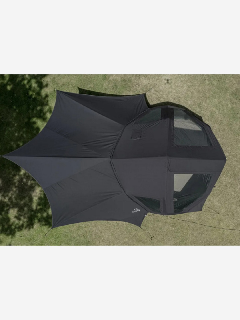 Надувная палатка Coody BESTONA Black, 380×380×275 см, 2–4 человека, 2 входа, 2 навеса