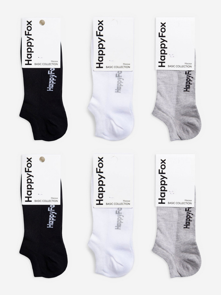 Носки Happyfox, набор 6 пар, в сетку, хлопковые