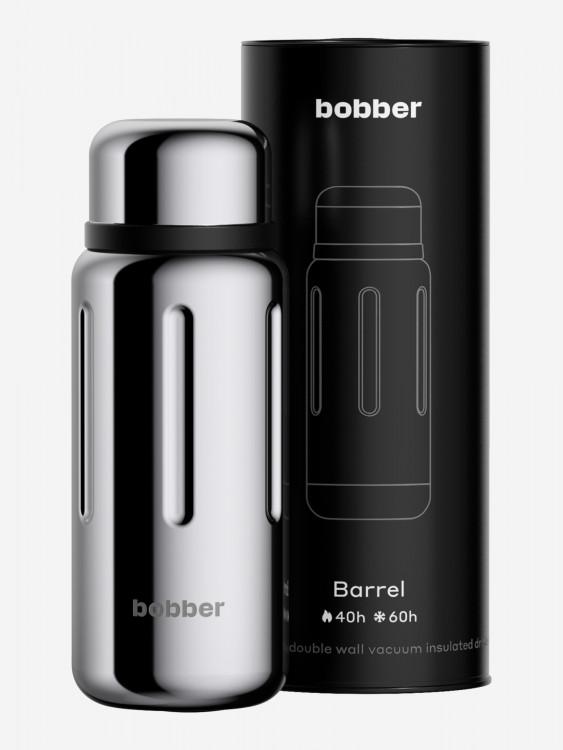 Термос вакуумный BOBBER Barrel 1 л с широким горлом и ситечком, тепло до 40 часов, зеркальный