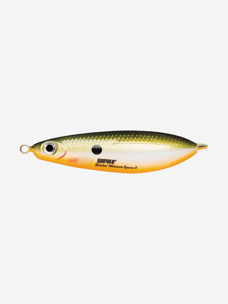 Блесна для рыбалки колеблющаяся RAPALA Rattlin' Minnow Spoon, 8см, 16гр /RFSH (незацепляйка)