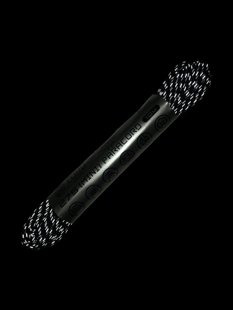 Паракорд 275 (мини) CORD nylon 10м RUS световозвращающий (black)