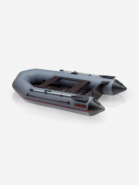 Лодка моторная килевая Тайга 290 ЖС (жесткая слань с алюминиевым H-профилем и боковыми стрингерами), серая