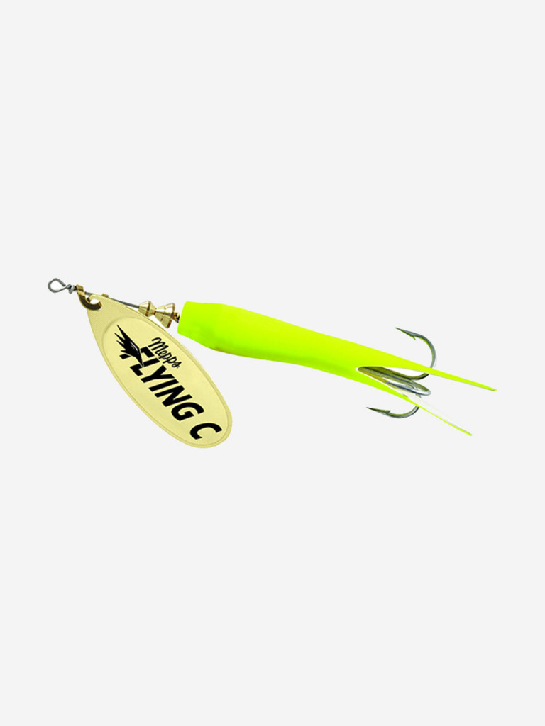 Блесна для рыбалки вертушка Mepps AGLIA FLYING C, 25g №3 Gold/Chartreuse, 1 штука