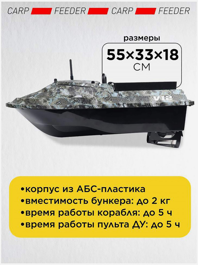 Прикормочный кораблик VYDRA Turbo Camo