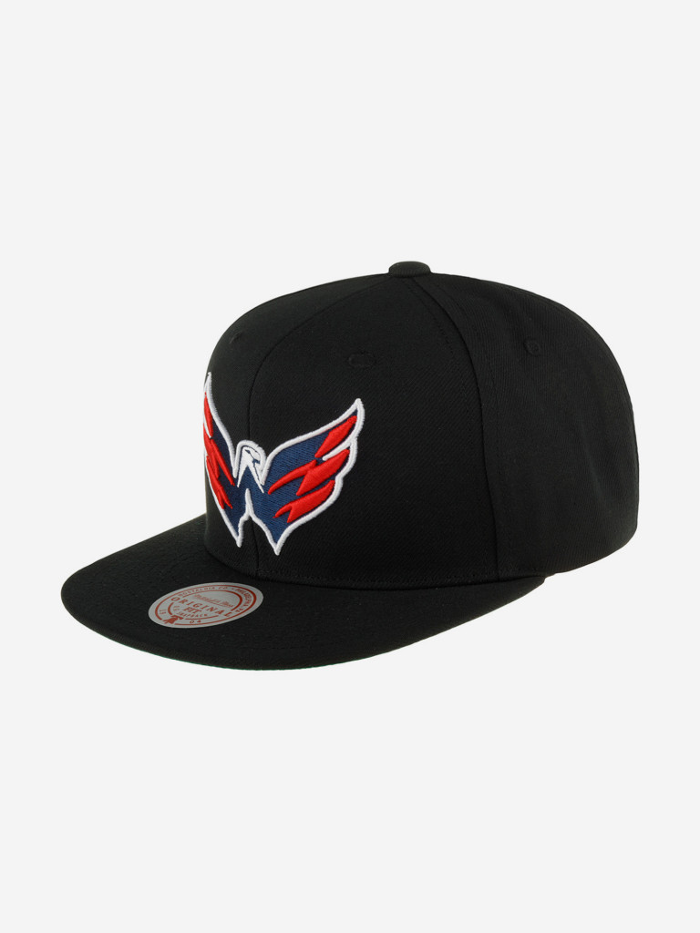 Бейсболка с прямым козырьком MITCHELL NESS HHSS6743-WCAYYPPPBLCK Washington Capitals NHL (черный)