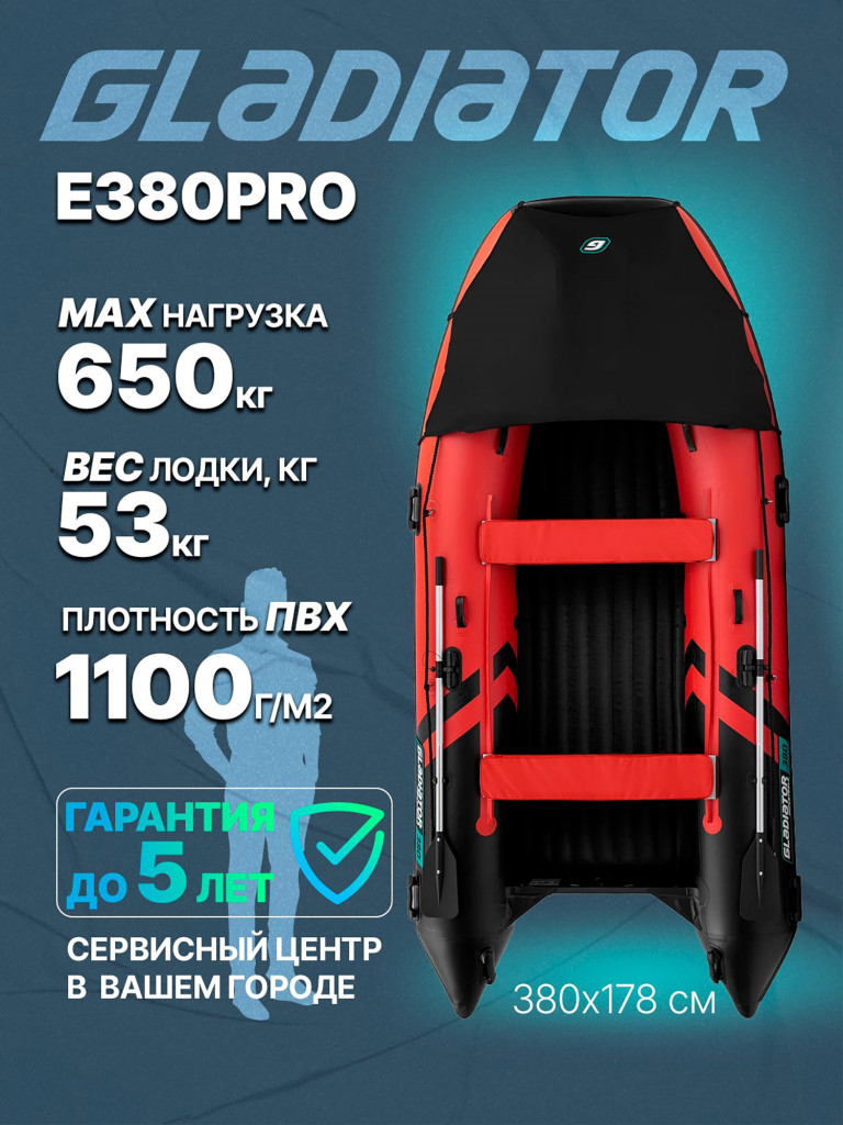Надувная лодка GLADIATOR E380PRO