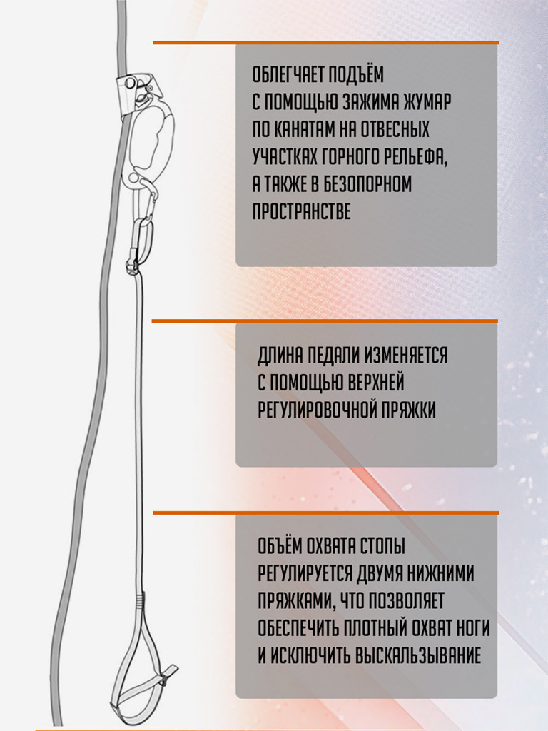 Педаль "Большая нога" альпинистская. Вертикаль