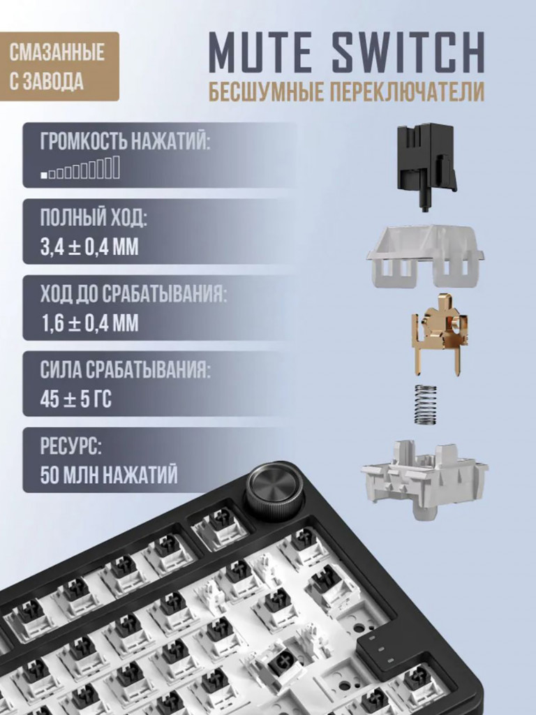 Игровая клавиатура QUALIGO RX75 Pro беспроводная