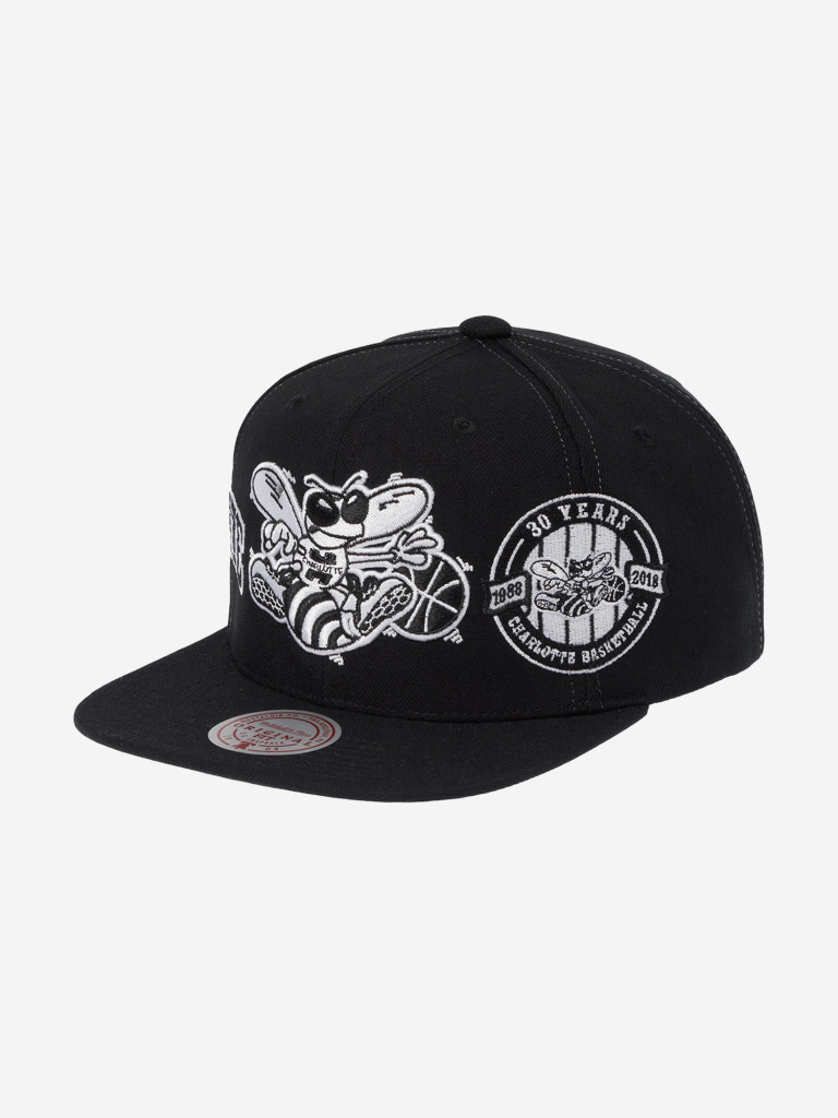Бейсболка с прямым козырьком MITCHELL NESS HS12160-CHOBLCK Charlotte Hornets NBA