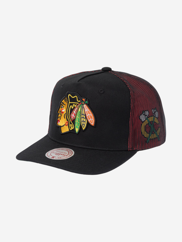 Бейсболка с сеточкой MITCHELL NESS HT11504-CBHBLCK Chicago Blackhawks NHL (черный)