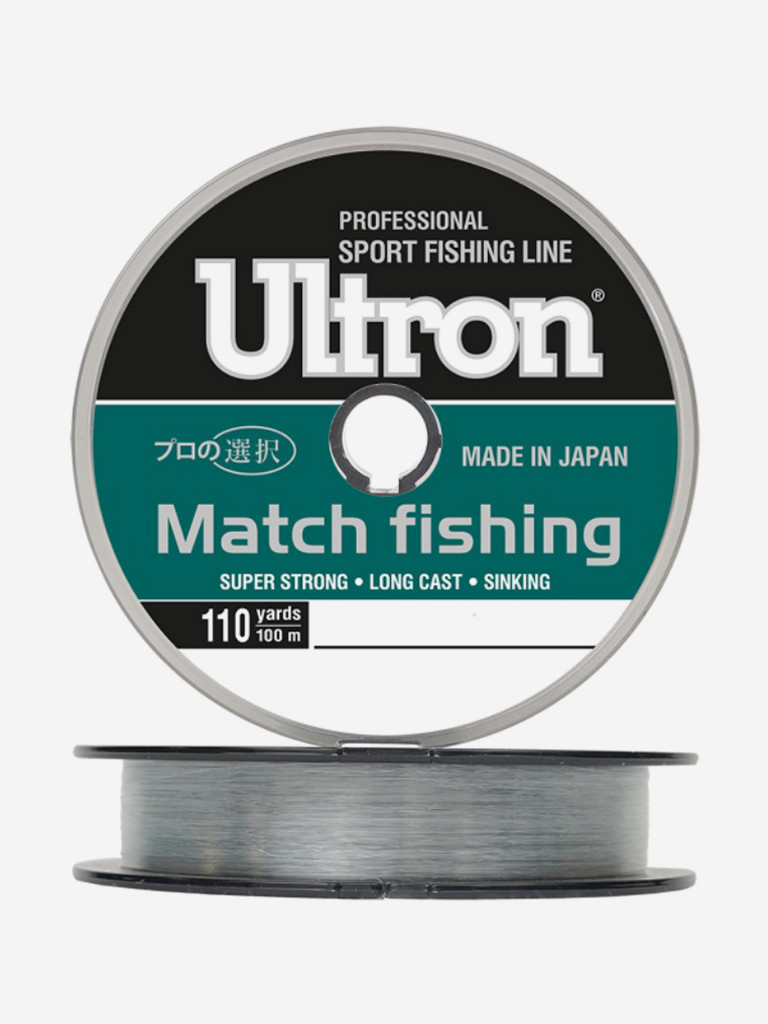 Монофильная леска для рыбалки ULTRON Match Fishing 0,181 мм, 3,8 кг, 100 м, светло-голубая, 1 штука