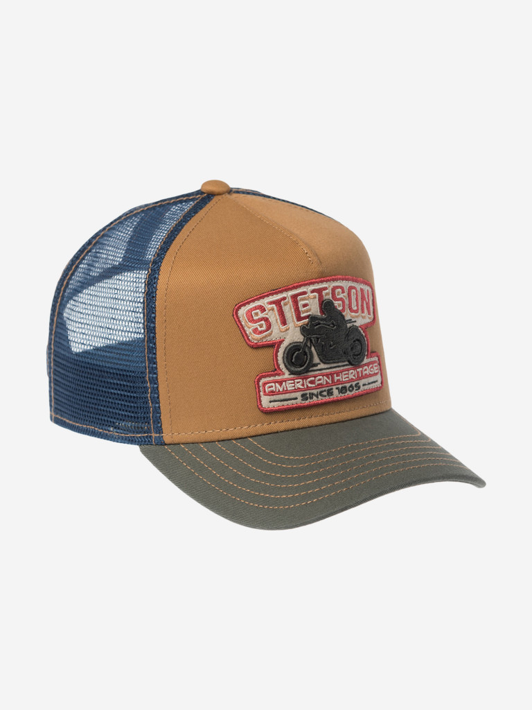 Бейсболка с сеточкой STETSON 7761173K TRUCKER CAP MOTORCYCLE (оливковый)
