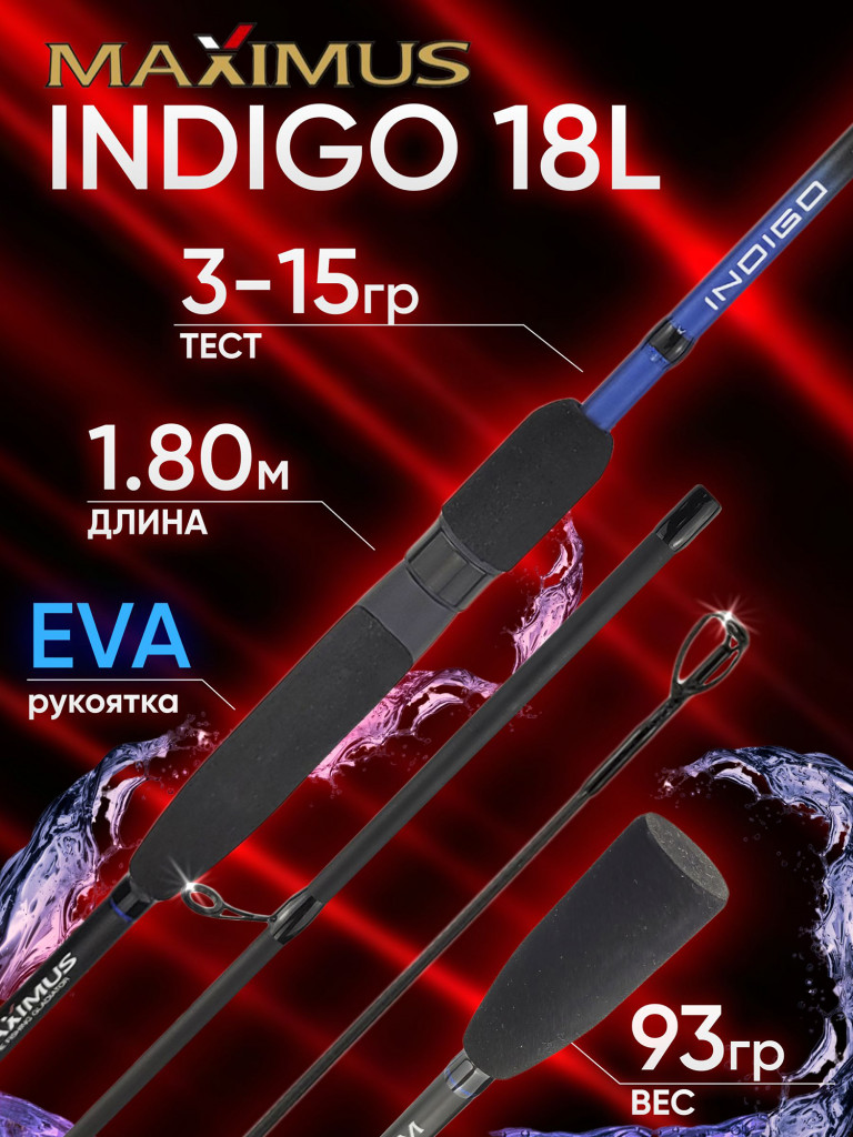 Спиннинг Maximus INDIGO 18L 1.80м 3-15гр