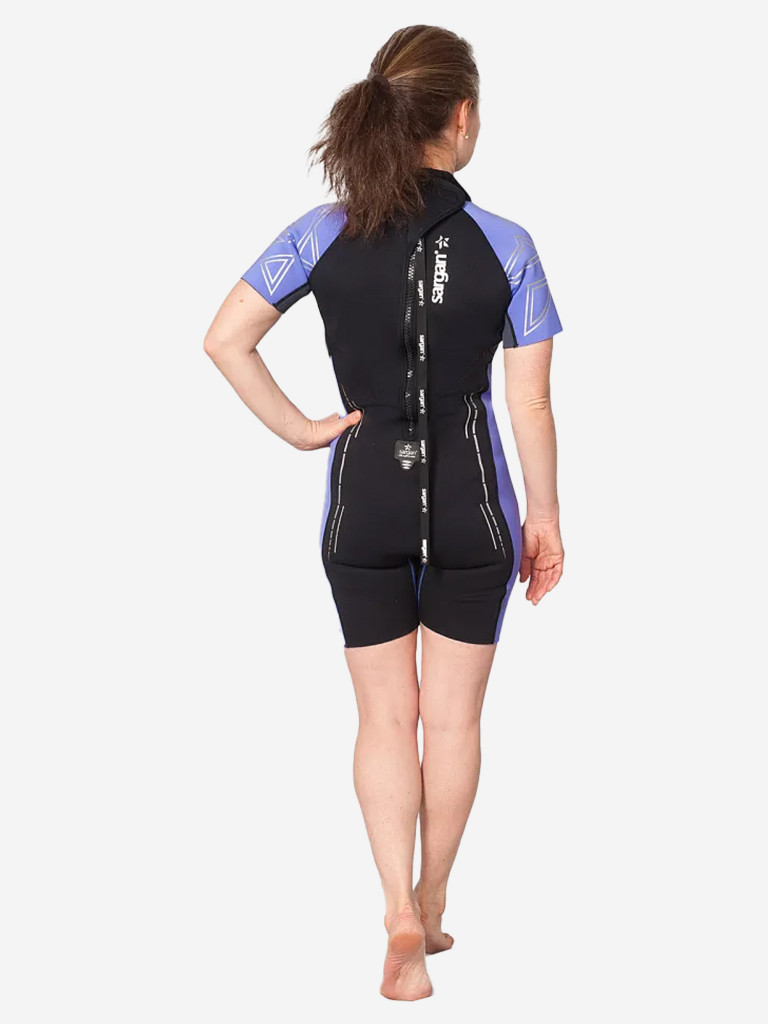 Гидрокостюм короткий женский для дайвинга и подводного плавания SARGAN NERO SHORTY LADY 2 мм
