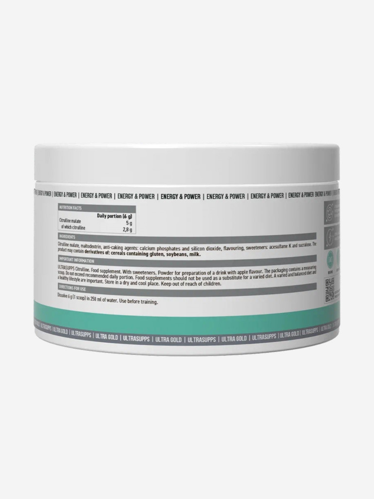 Цитруллин Ultrasupps Ultra Gold "Яблоко", 200 г