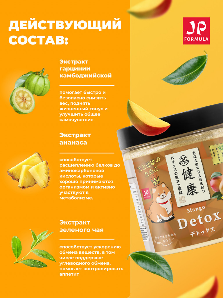 Детокс дренажный напиток для похудения, detox мультивитамины от отеков и водного веса