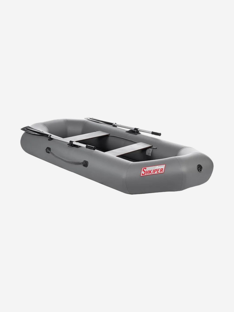 Лодка надувная для рыбалки Тонар Шкипер А260 надувное дно серый