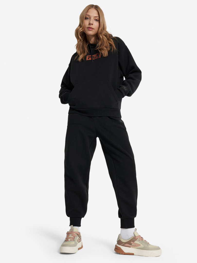 фото Худи женское оверсайз fila, черный