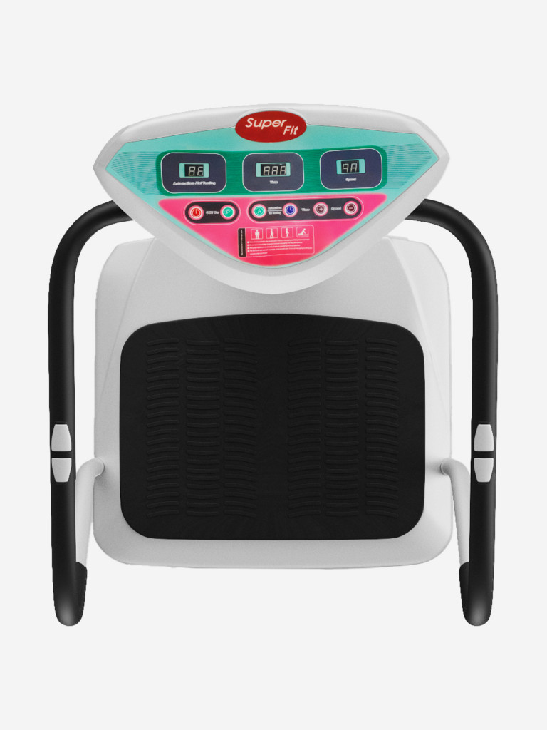 Виброплатформа UNIX Fit Improve 2 в 1 вертикальная с поручнями и консолью, вибро тренажер для похудения и пресса, горизонтальные колебания 0-15 Гц, серебристый