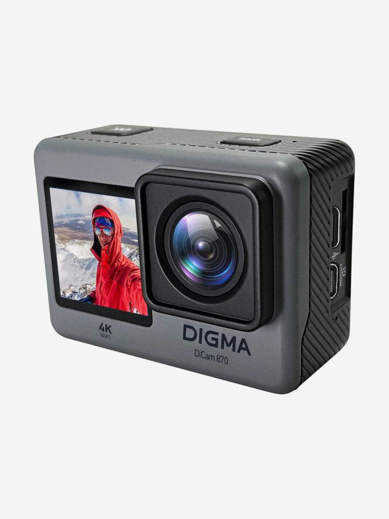 Экшн-камера Digma DiCam 870 4K, WiFi, серый, dc870