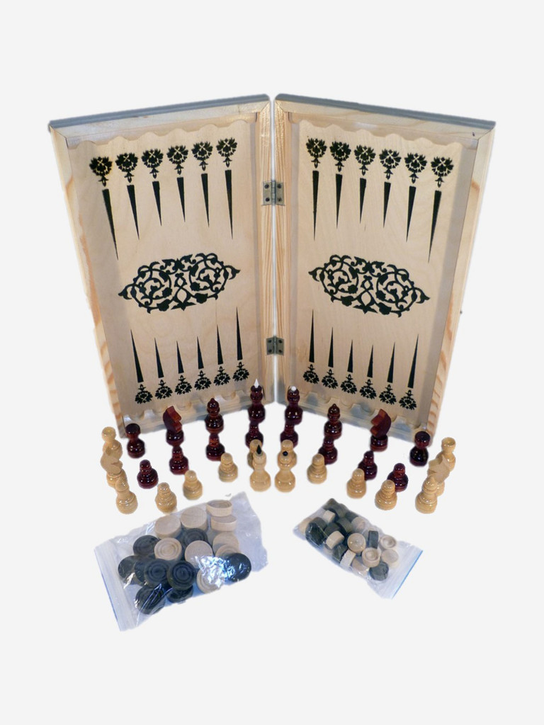 Игра настольная, набор 3 в 1, Нескучные игры, Шахматы, нарды, шашки