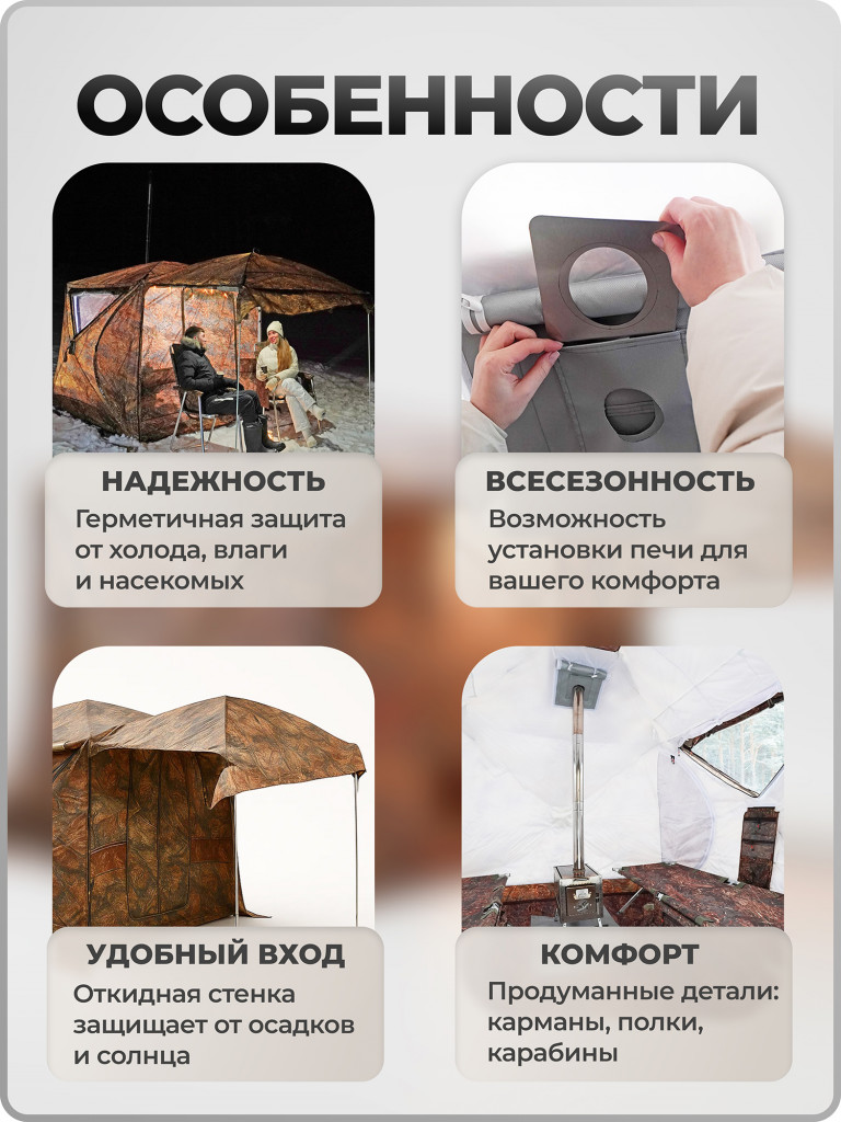 Палатка куб 2.2 Берег всесезонная зимняя палатка для рыбалки туристическая кемпинговая