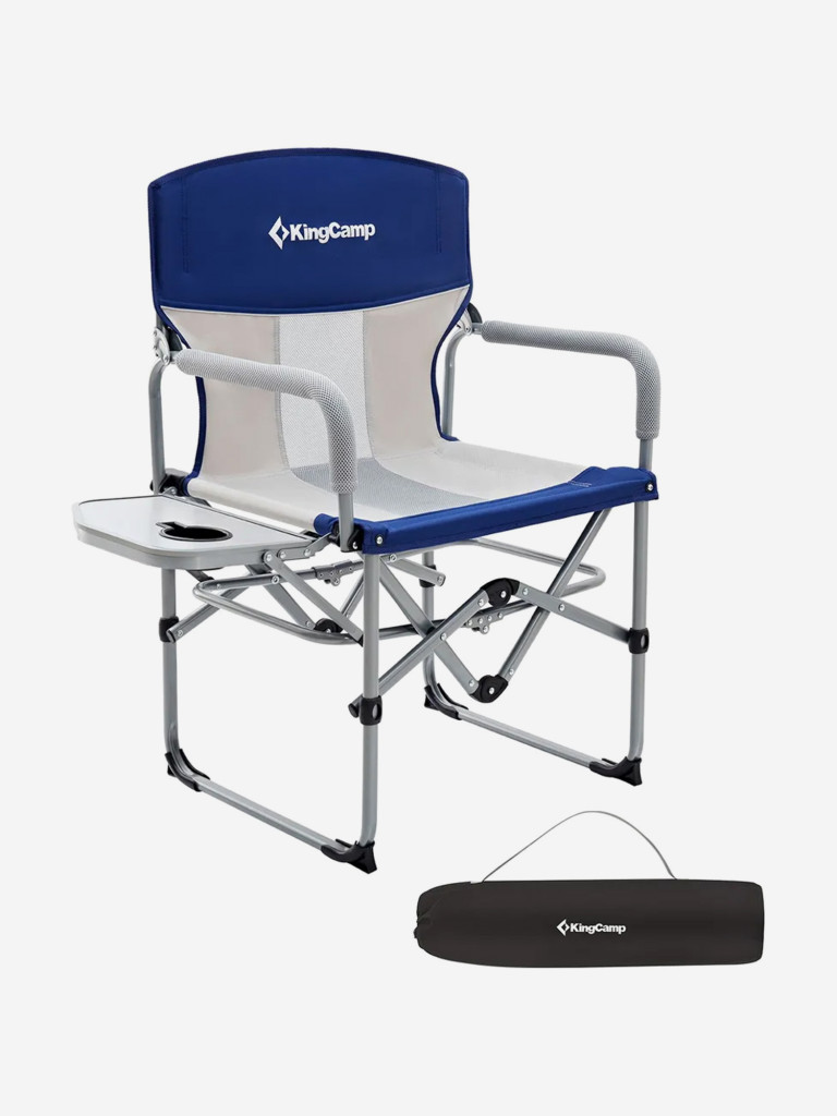Кресло складное 3824 Portable Director Chair cталь, синий/серый, 83x50x92